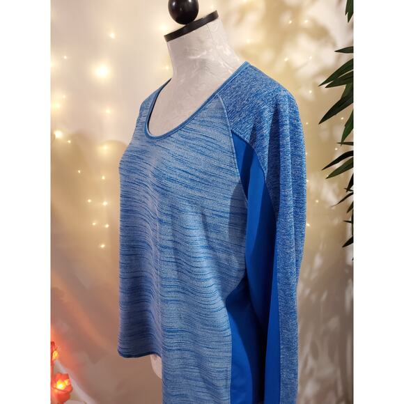 Athleta Running Wild Heathered Blue Long Sleeve Running Shirt Womens Size XL - Picture 3 of 11
